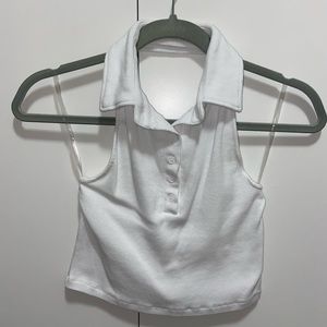 White Polo Halter Top